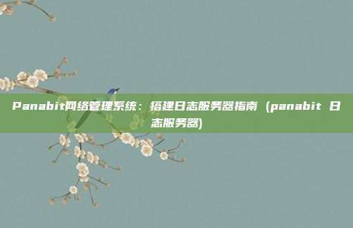 Panabit网络管理系统:搭建日志服务器指南 (panabit 日志服务器)