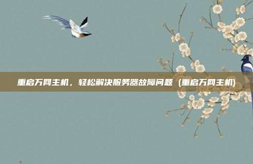 重启万网主机,轻松解决服务器故障问题 (重启万网主机)