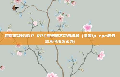 如何解决设置IP RPC服务器不可用问题 (设置ip rpc服务器不可用怎么办)