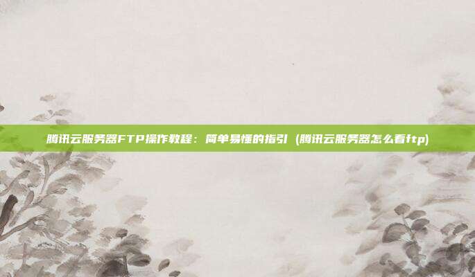 腾讯云服务器FTP操作教程:简单易懂的指引 (腾讯云服务器怎么看ftp)