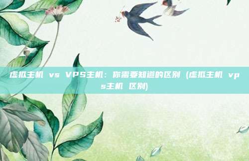 虚拟主机 vs VPS主机:你需要知道的区别 (虚拟主机 vps主机 区别)