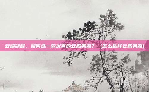 云端旅程,如何选一款优秀的云服务器? (怎么选择云服务器)
