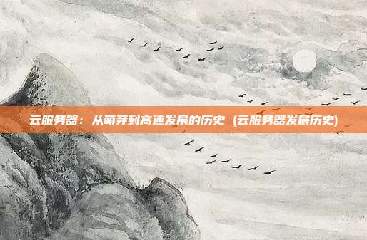 云服务器:从萌芽到高速发展的历史 (云服务器发展历史)