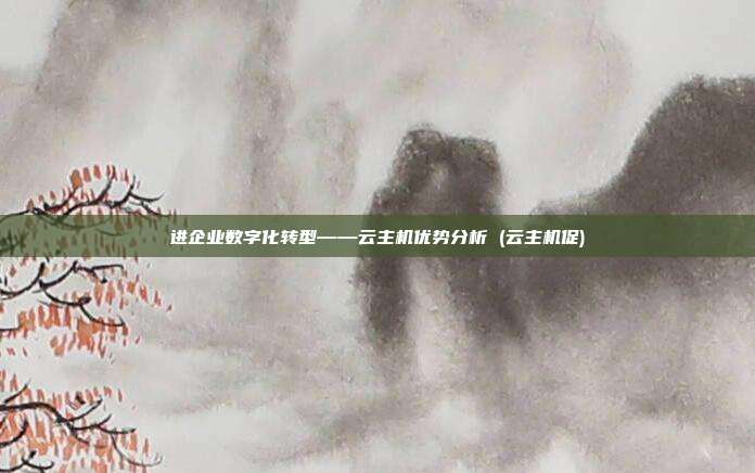 进企业数字化转型——云主机优势分析 (云主机促)