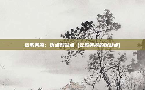 云服务器：优点和缺点 (云服务器的优缺点)
