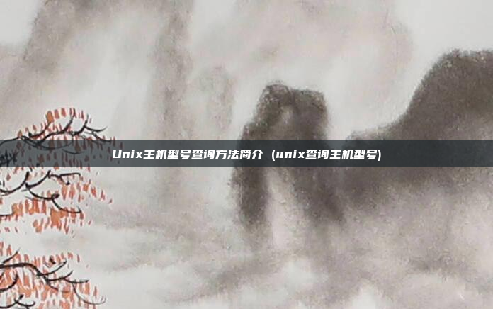 Unix主机型号查询方法简介 (unix查询主机型号)