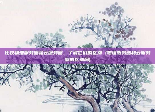 比较物理服务器和云服务器,了解它们的区别 (物理服务器和云服务器的区别吗)