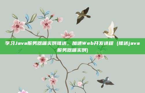 学习Java服务器端实例推送,加速Web开发进程 (推送java服务器端实例)