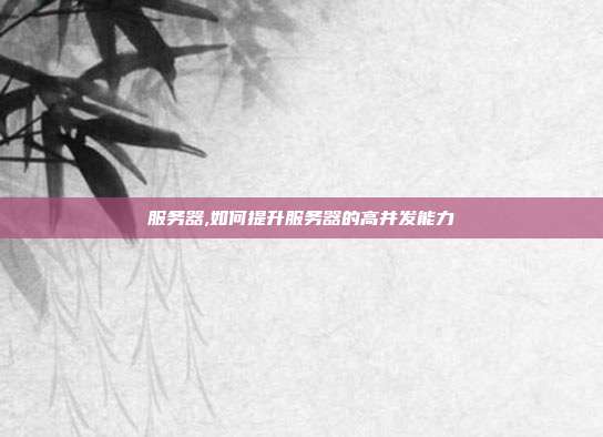服务器,如何提升服务器的高并发能力