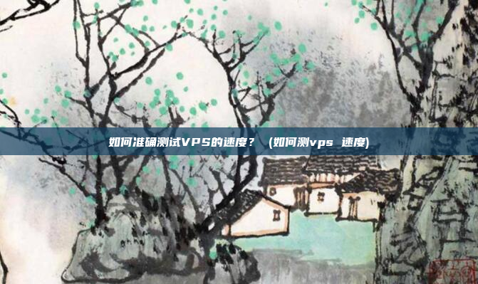 如何准确测试VPS的速度？ (如何测vps 速度)