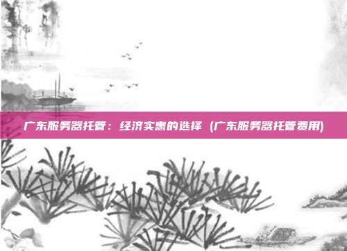 广东服务器托管：经济实惠的选择 (广东服务器托管费用)