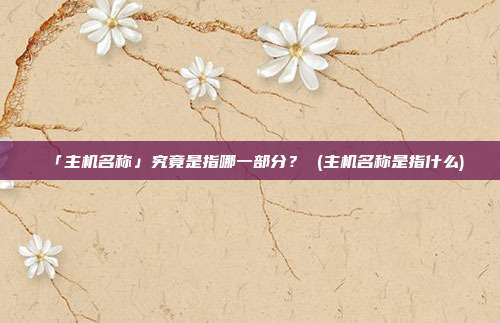 「主机名称」究竟是指哪一部分? (主机名称是指什么)