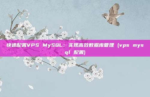 快速配置VPS MySQL:实现高效数据库管理 (vps mysql 配置)