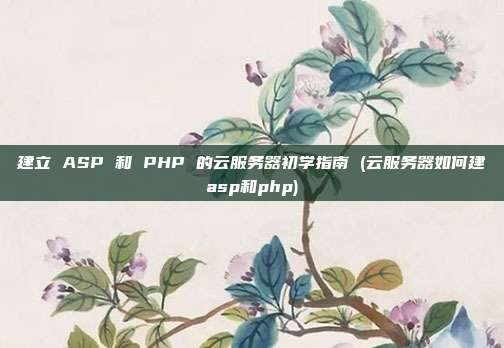 建立 ASP 和 PHP 的云服务器初学指南 (云服务器如何建asp和php)