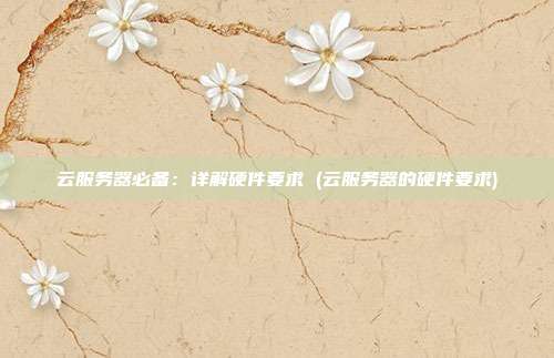 云服务器必备:详解硬件要求 (云服务器的硬件要求)