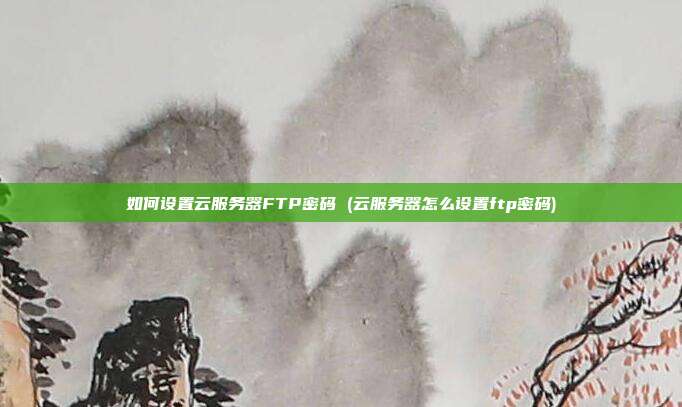 如何设置云服务器FTP密码 (云服务器怎么设置ftp密码)