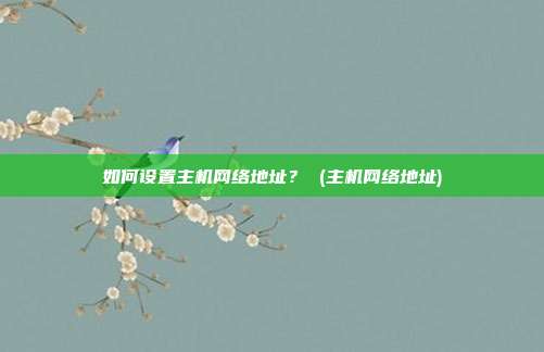 如何设置主机网络地址? (主机网络地址)