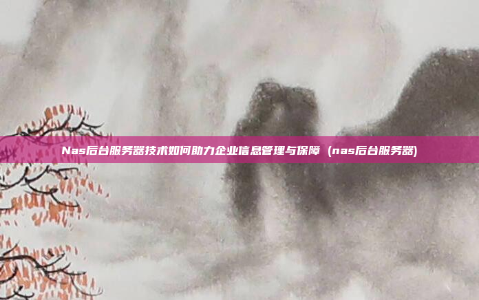 Nas后台服务器技术如何助力企业信息管理与保障 (nas后台服务器)