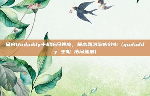 探究Godaddy主机访问速度,提高网站响应效率 (godaddy 主机 访问速度)