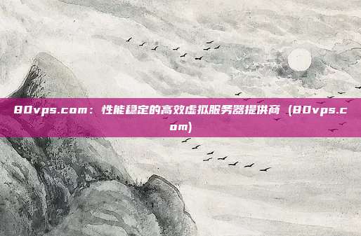 80vps.com:性能稳定的高效虚拟服务器提供商 (80vps.com)