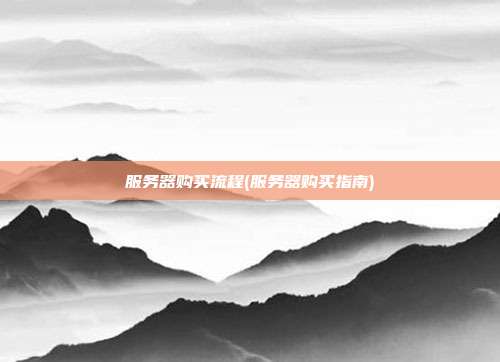 服务器购买流程(服务器购买指南)