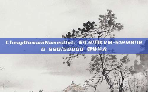 CheapDomainNamesDot：$4.9/月KVM-512MB/12G SSD/500GB 亚特兰大