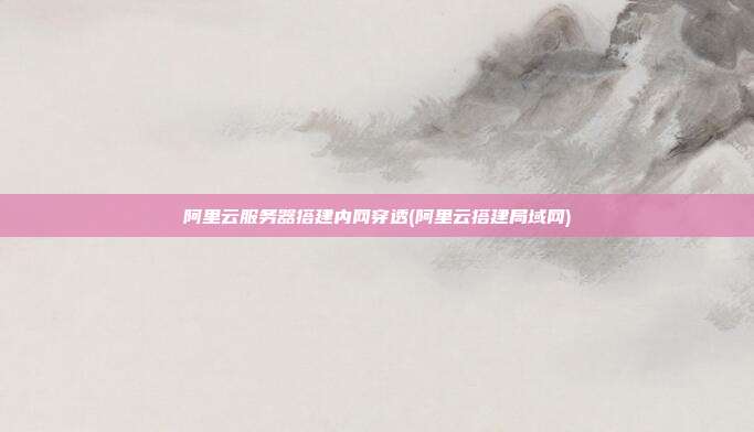 阿里云服务器搭建内网穿透(阿里云搭建局域网)