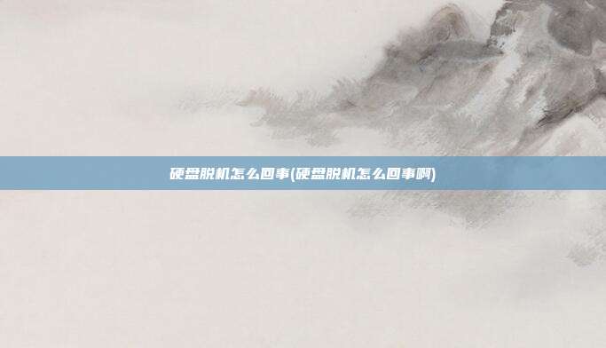 硬盘脱机怎么回事(硬盘脱机怎么回事啊)
